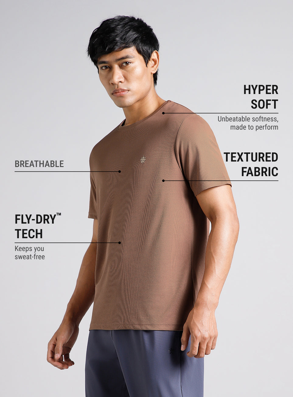Men's Brown Train All FLY-DRY™ T-Shirt