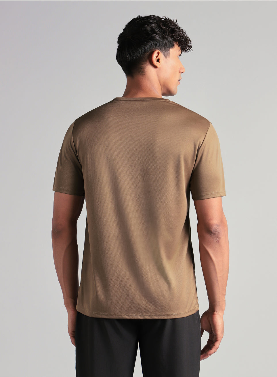 Men's Brown Training Graphic T-Shirt