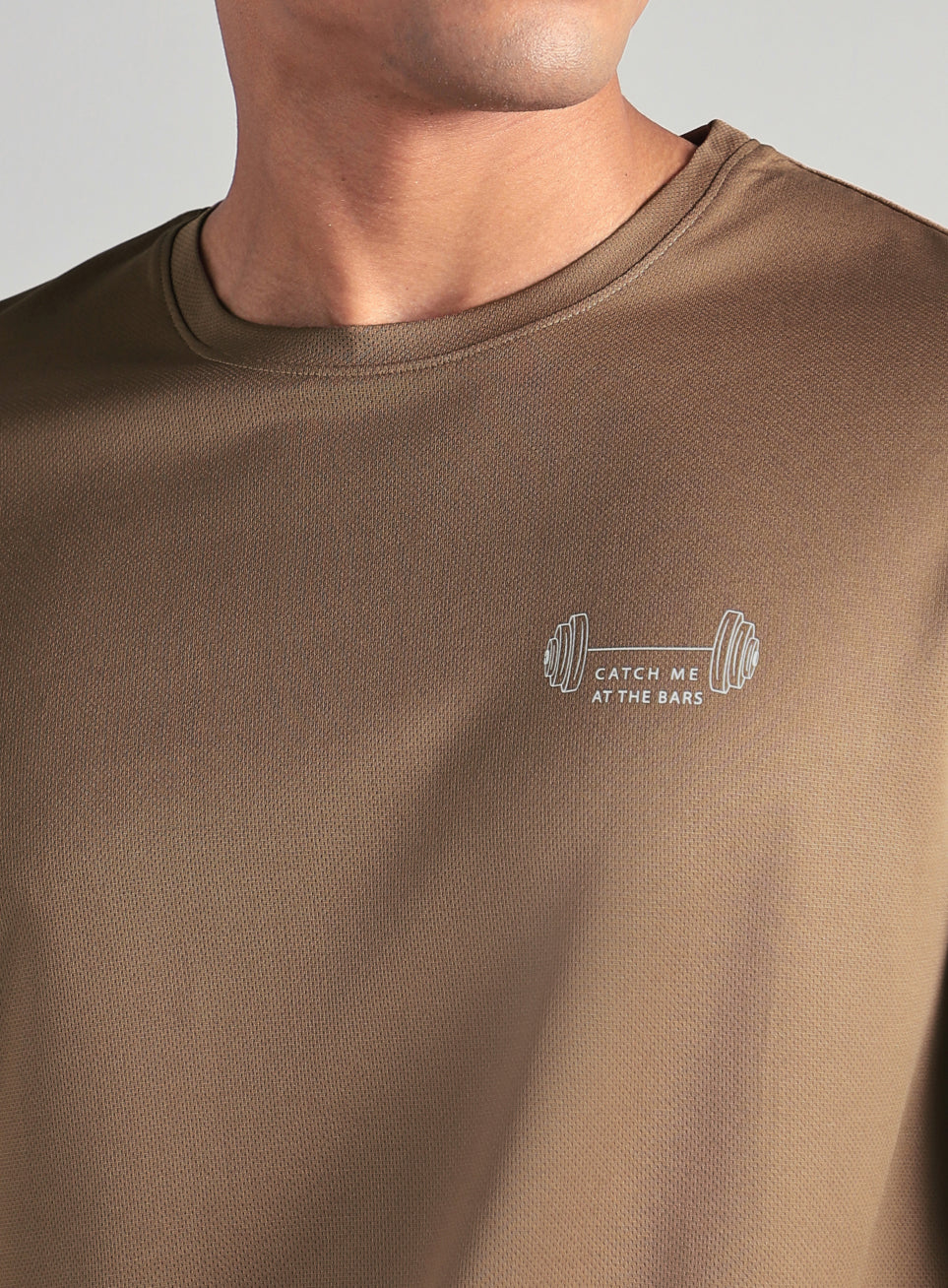 Men's Brown Training Graphic T-Shirt