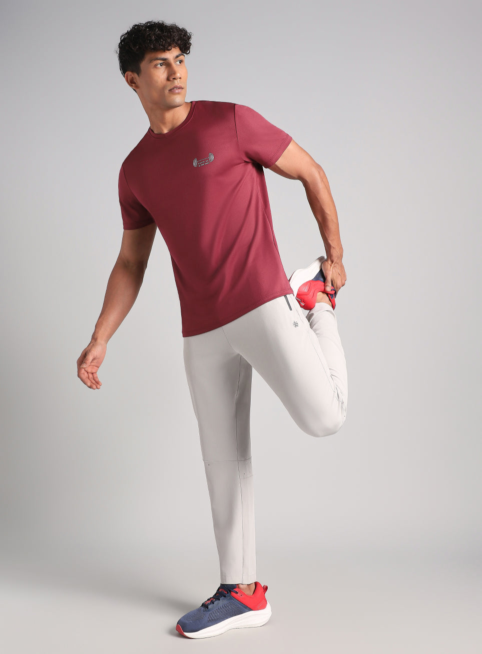 Men's Maroon Training Graphic T-Shirt