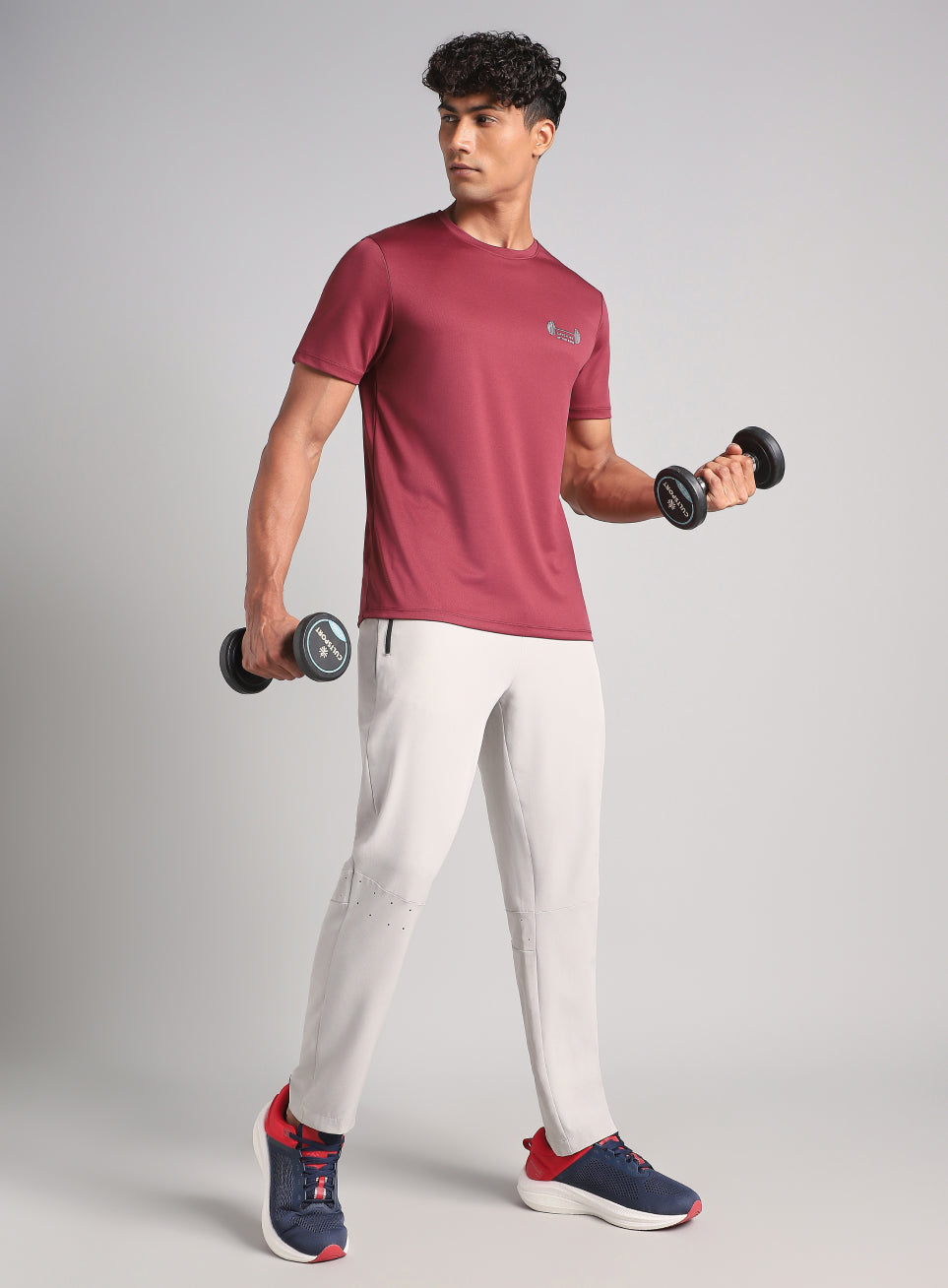 Men's Maroon Training Graphic T-Shirt