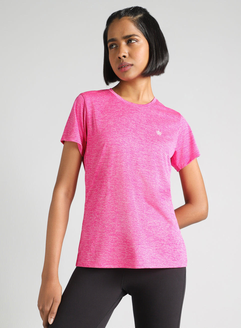 Women's Pink Textured Active T-Shirt