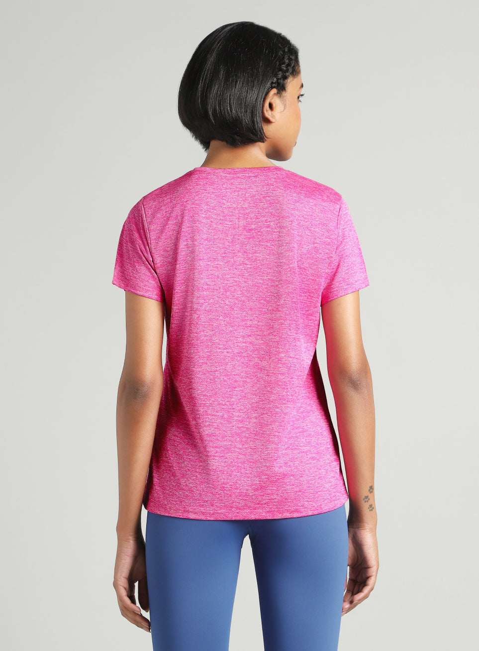 Women's Pink Training Textured T-shirt