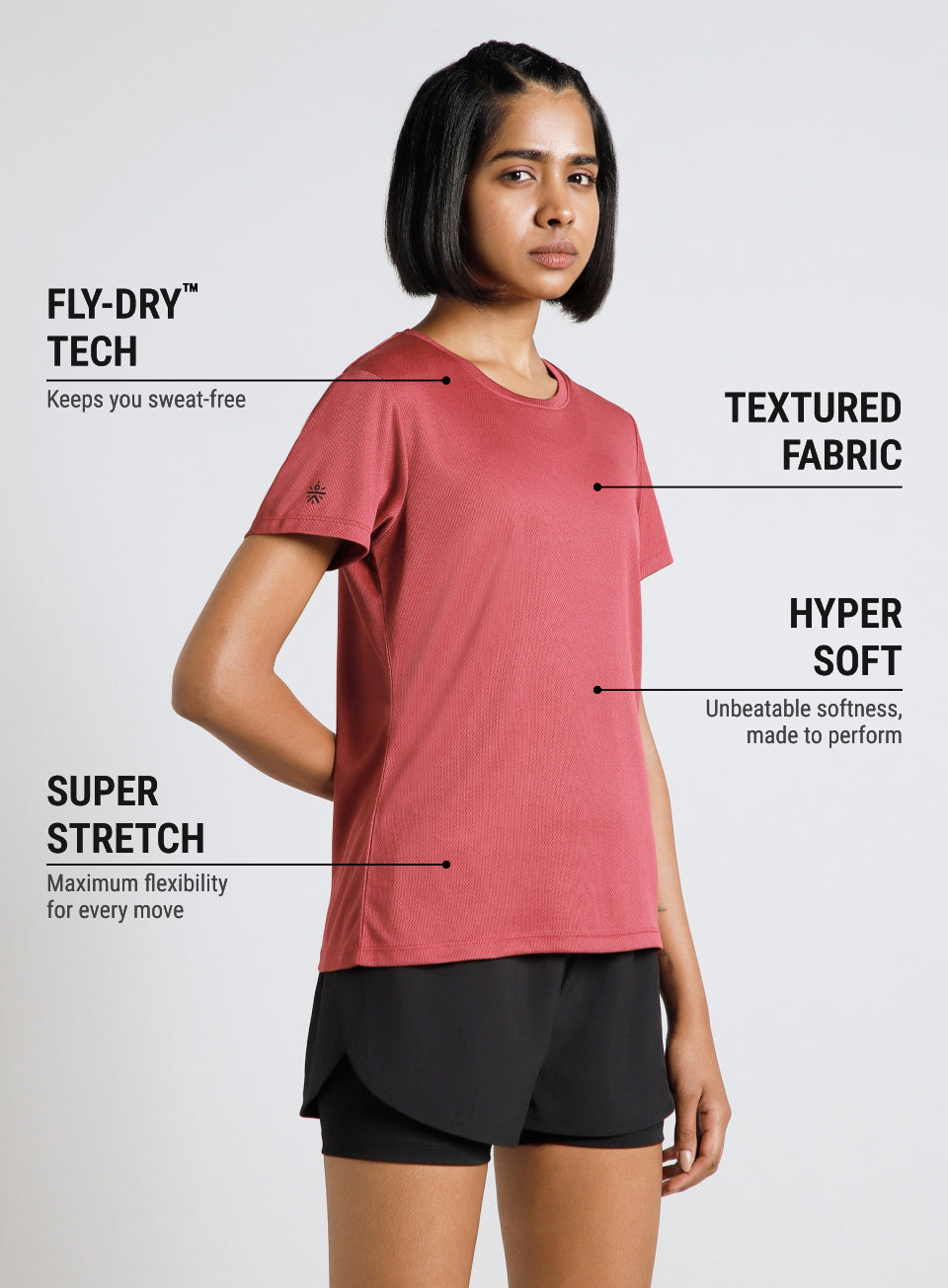 Women's Red Performance T-shirt