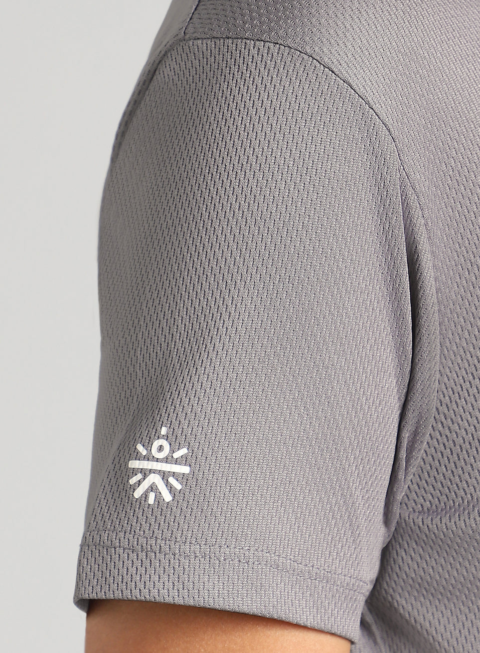 Women's Grey Performance T-Shirt with Minimal Graphic