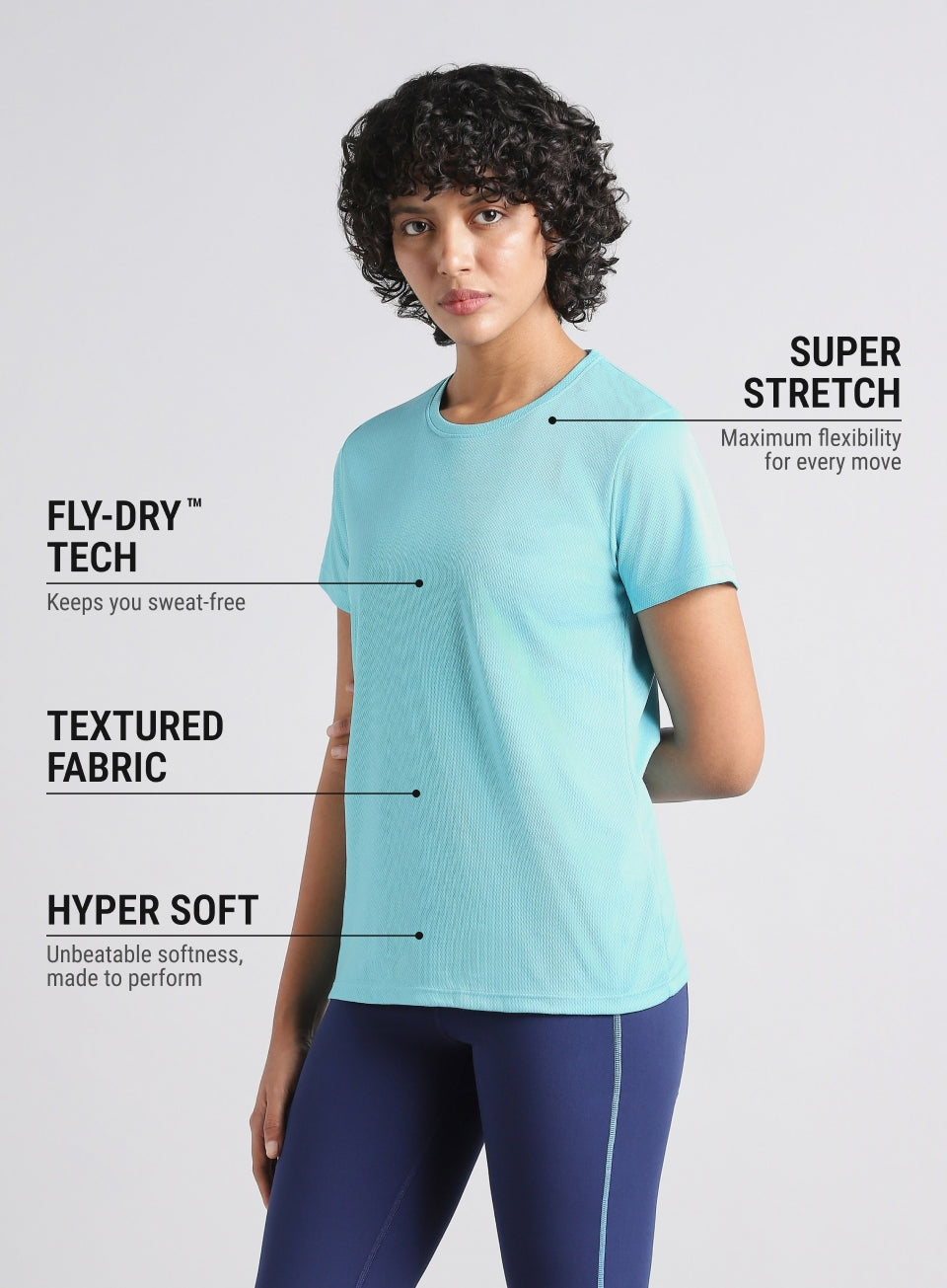Women's Blue Performance T-shirt