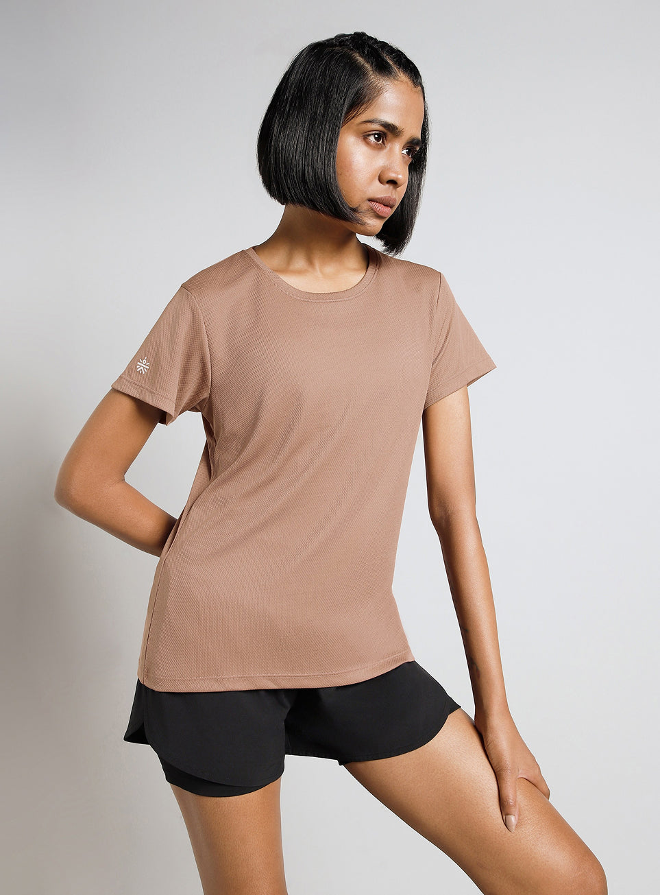 Women's Brown Performance T-shirt