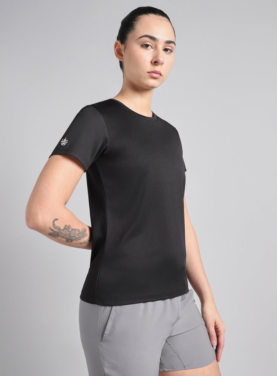 Women's Black Melange Performance T-Shirt