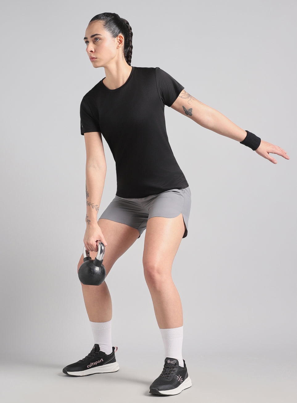 Women's Black Melange Performance T-Shirt