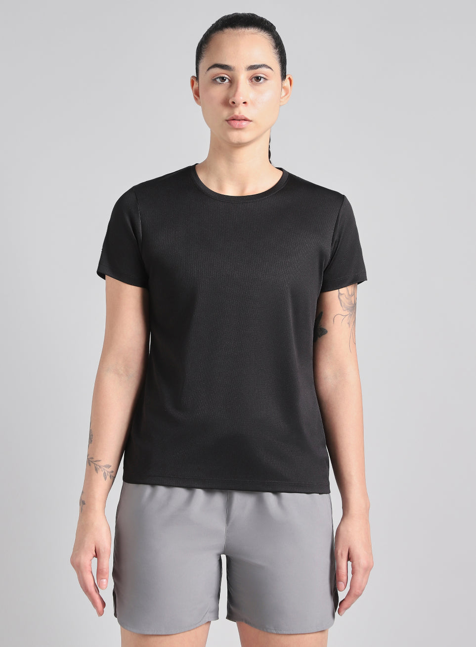 Women's Black Melange Performance T-Shirt