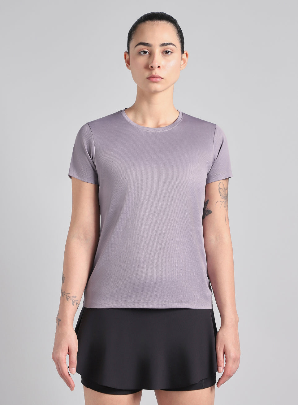 Women's Purple Melange Performance T-Shirt