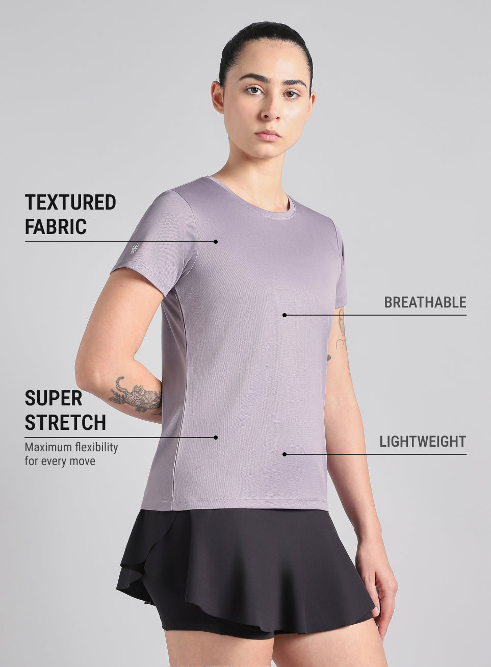 Women's Purple Melange Performance T-Shirt