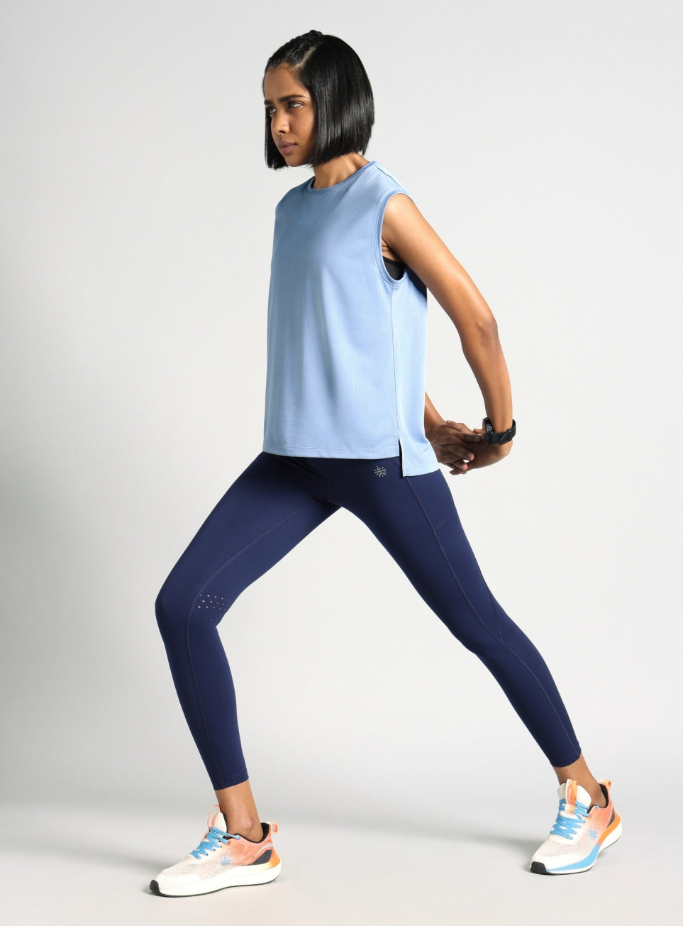 Women's Blue Boxy Fit Training Tank