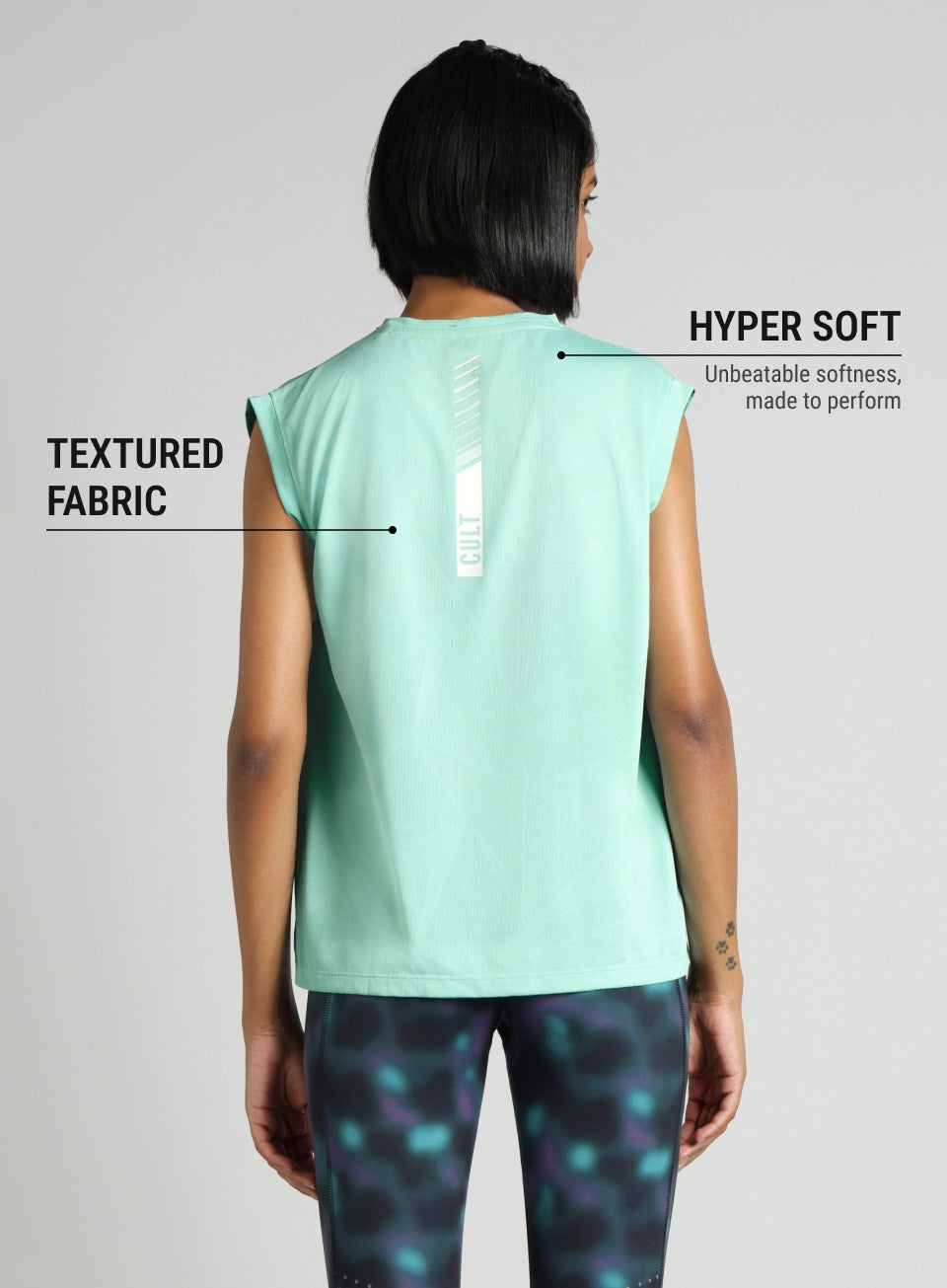 Women's Blue Boxy Fit Training Tank
