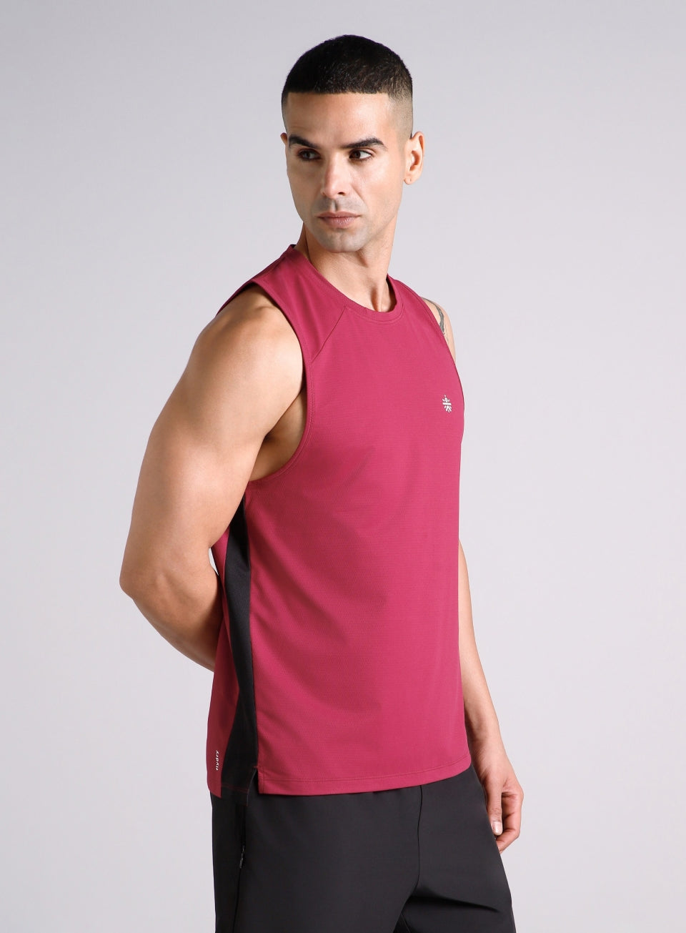 Men's Maroon Pop up Training tank