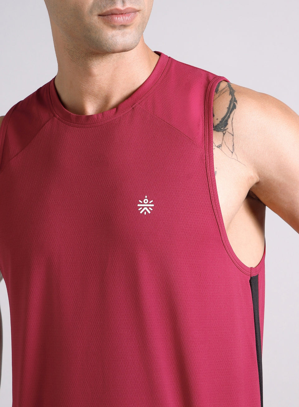 Men's Maroon Pop up Training tank