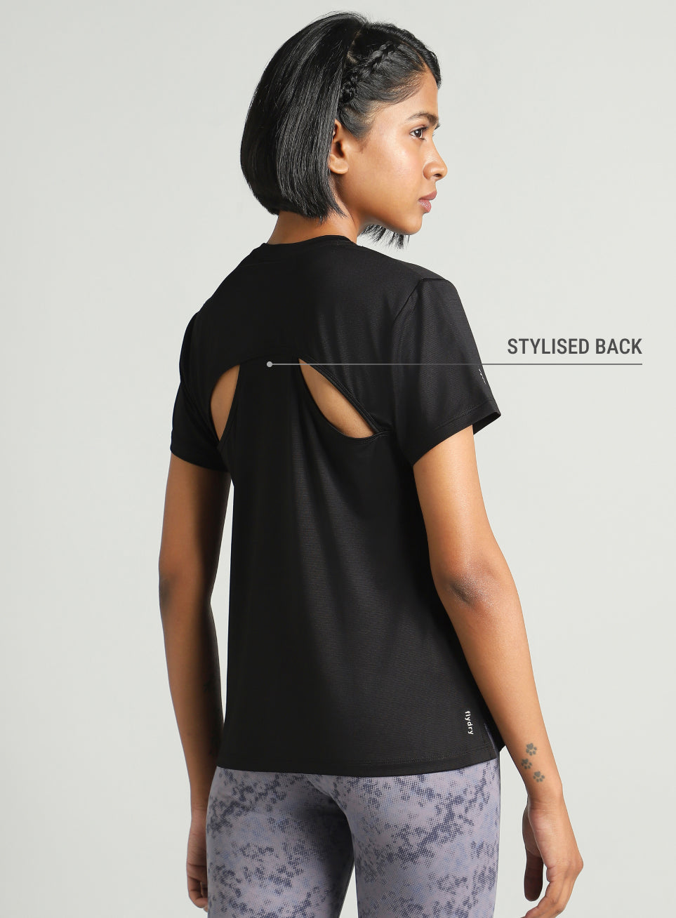 Women's Black Swift Back Vent Training T-shirt