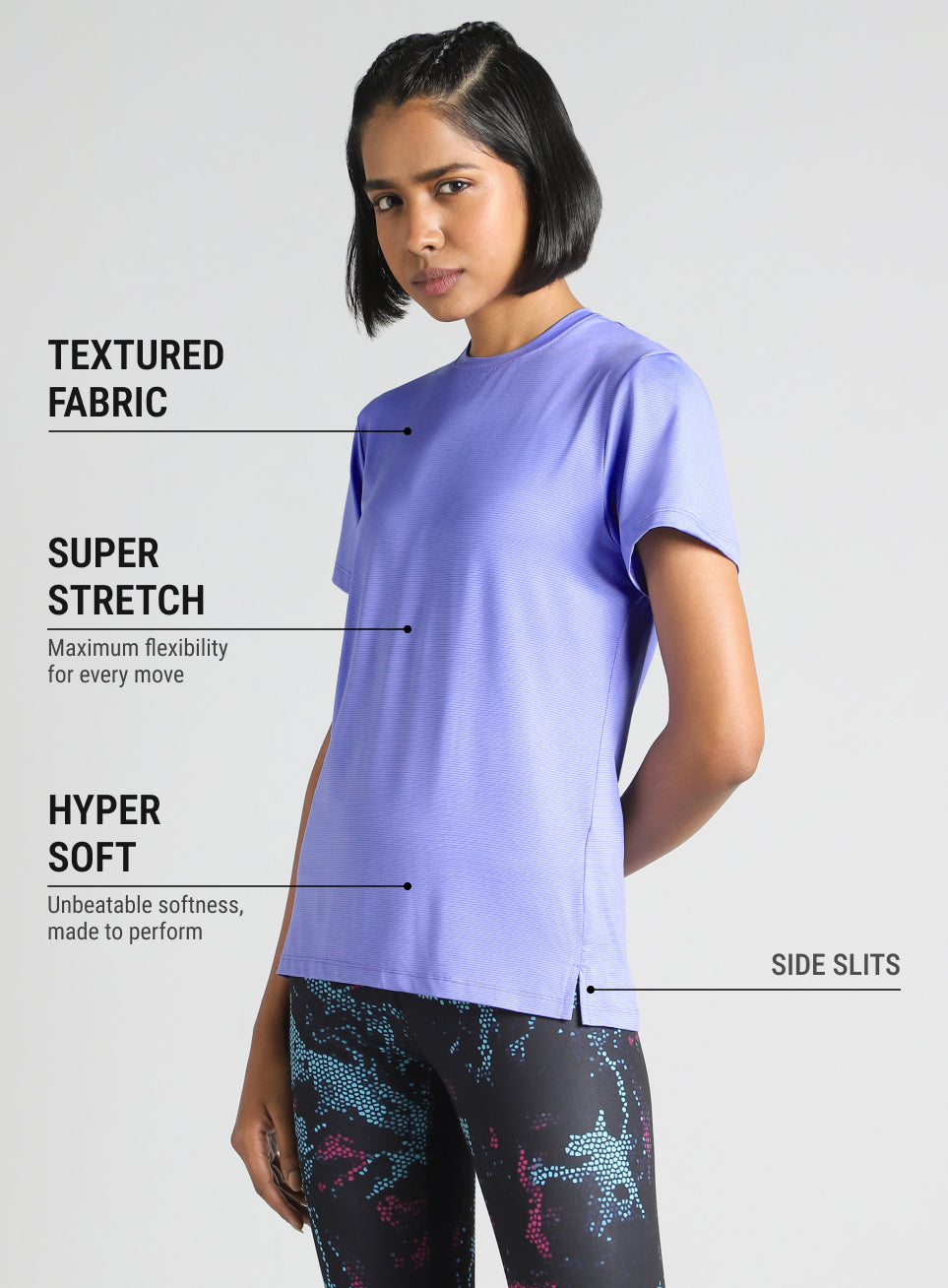 Women's Blue Swift Back Vent Training T-Shirt
