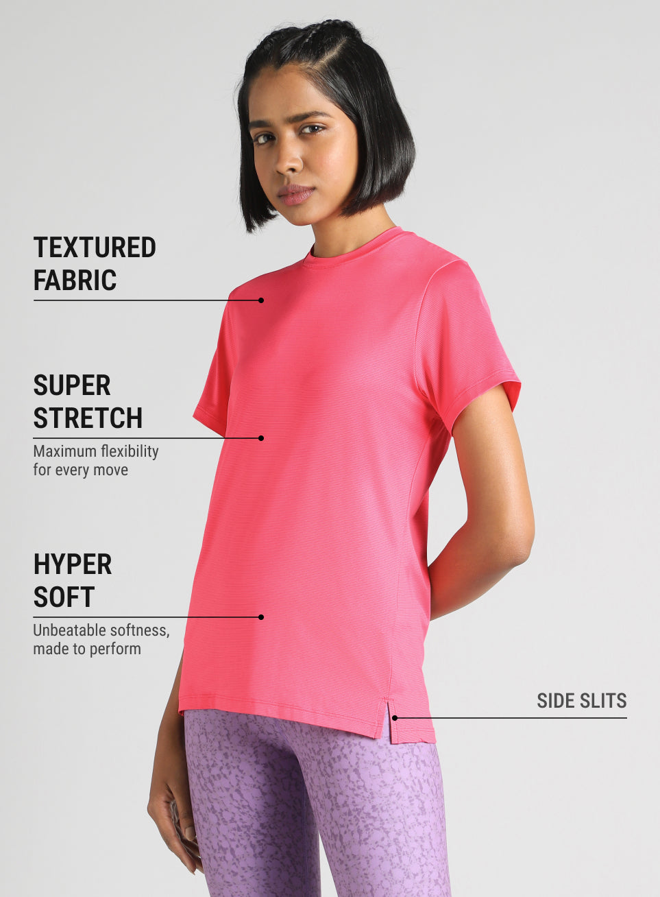 Women's Pink Swift Back Vent Training T-Shirt