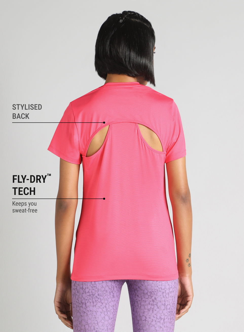 Women's Pink Swift Back Vent Training T-Shirt