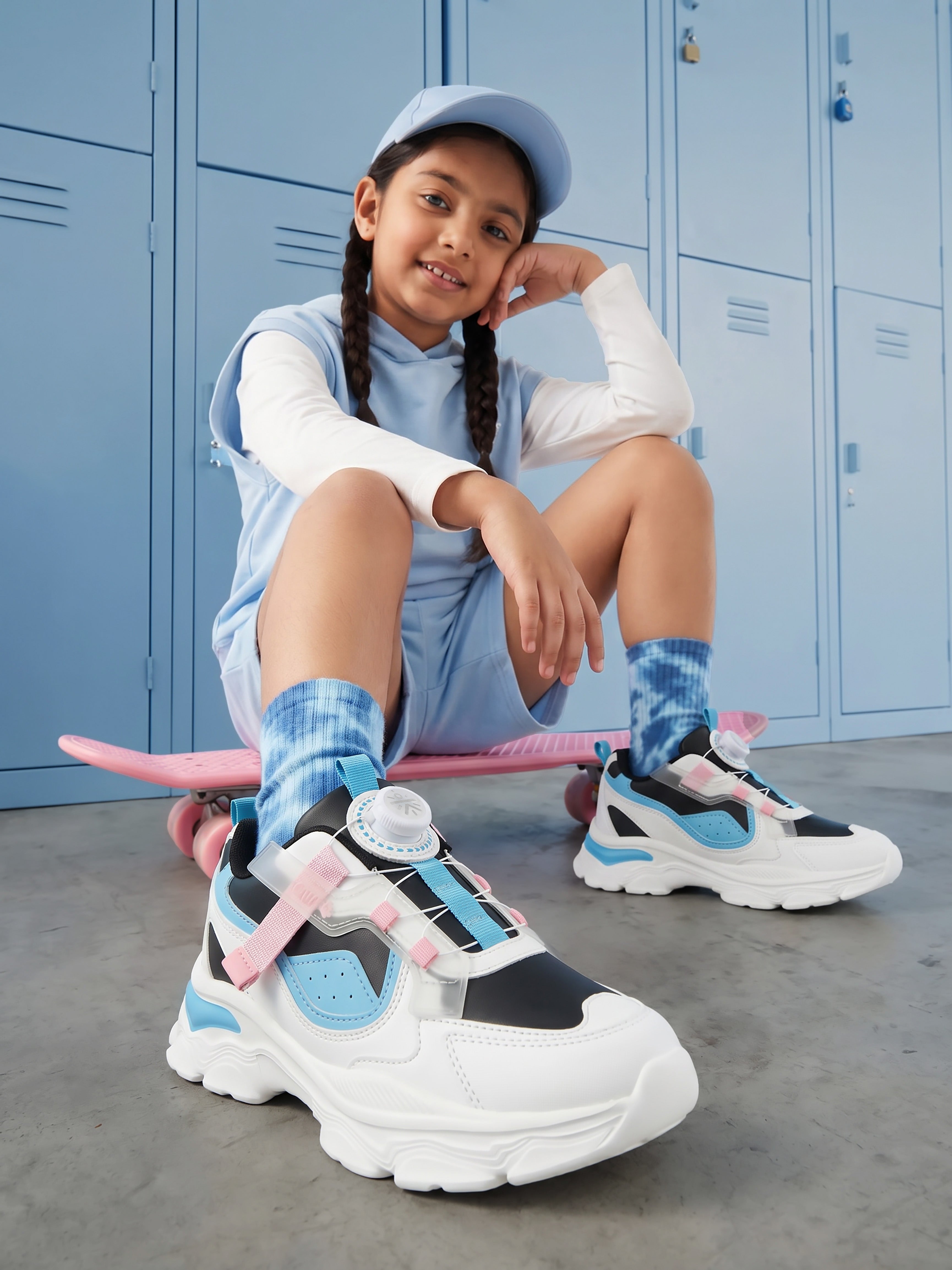 cult Kids' Zoomster Sneakers - White/Black