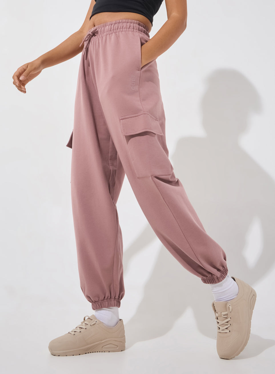 Women's Brown Soft Form Loose Fit Joggers