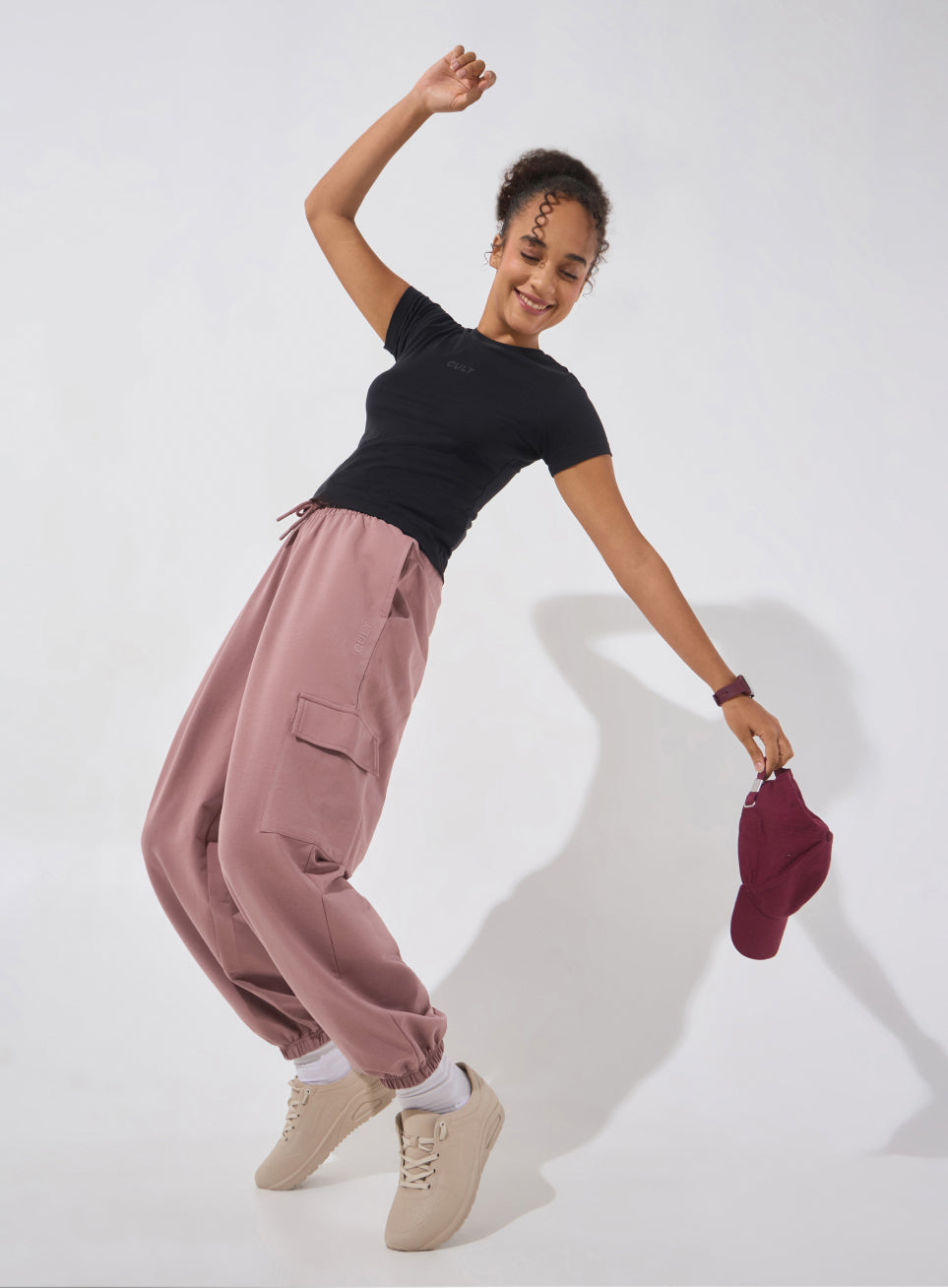 Women's Brown Soft Form Loose Fit Joggers