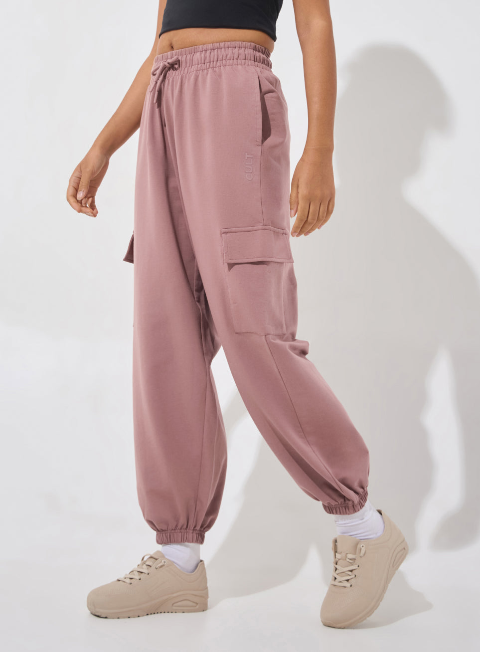 Women's Brown Soft Form Loose Fit Joggers