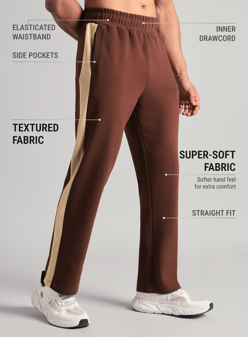 Men's Brown Colourplay Trackpants