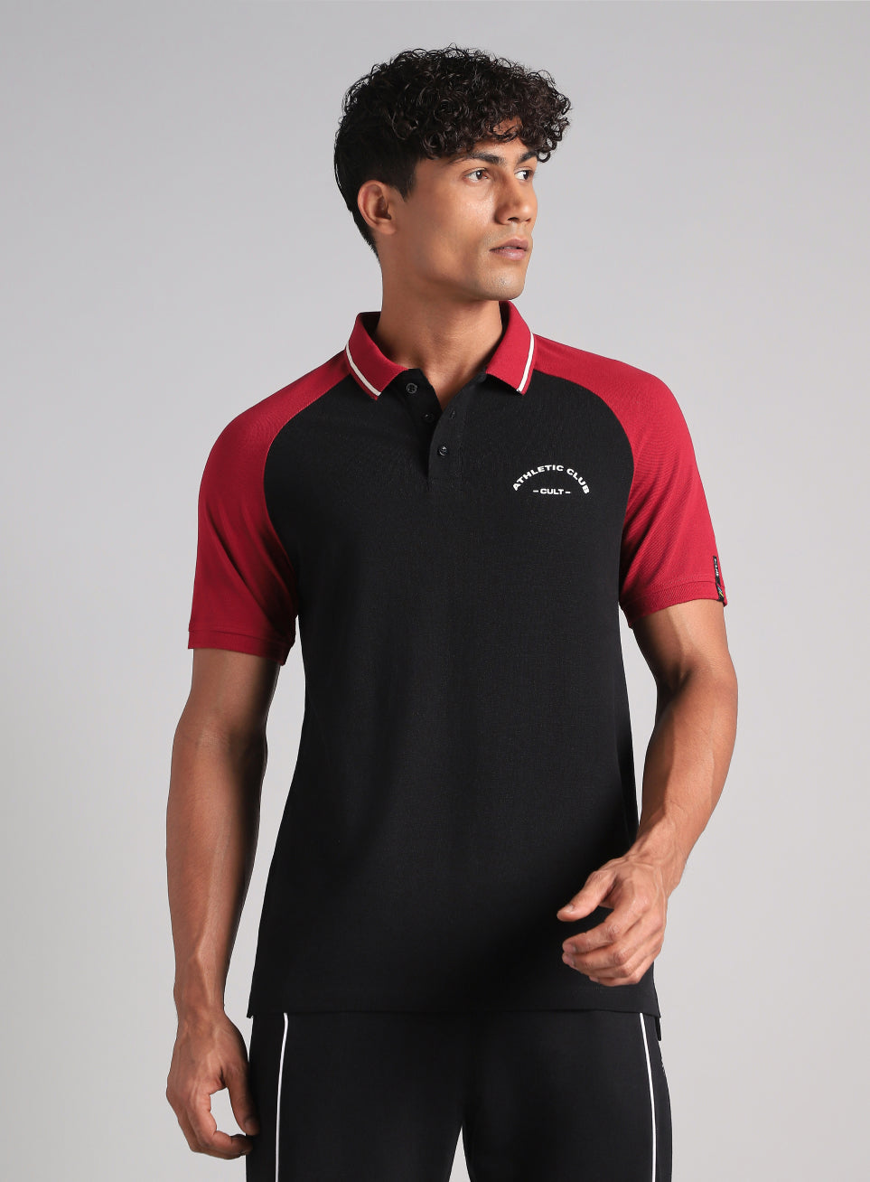 Men's Black Athletic Club Polo T-Shirt