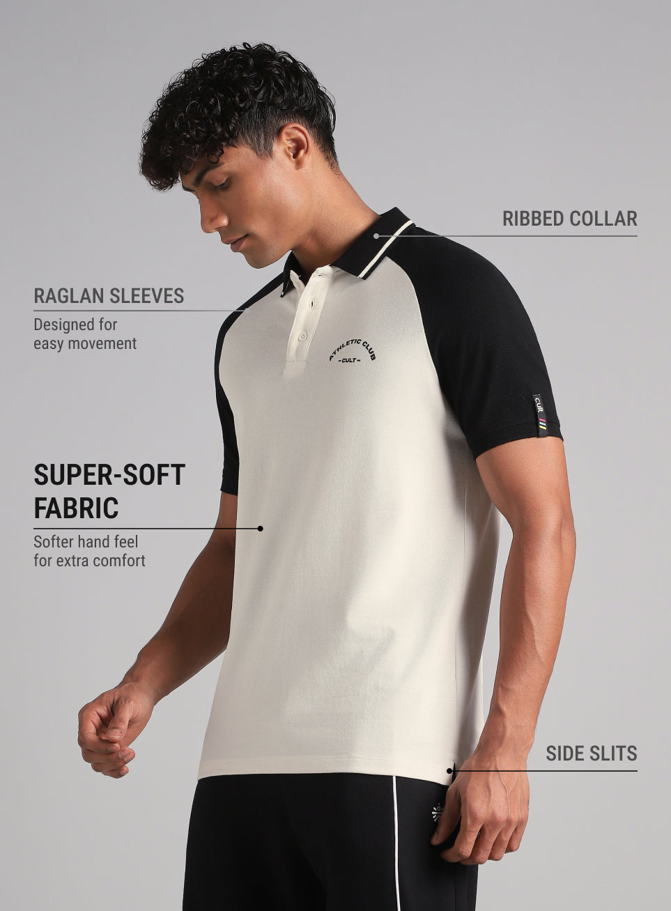 Men's Off White Athletic Club Polo T-Shirt