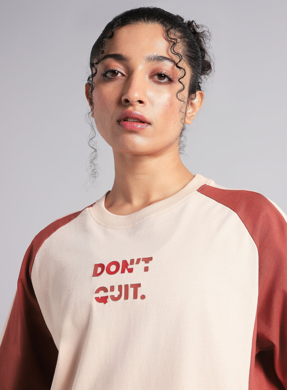 Women's Peach Classic Power Block Oversized Fit T-shirt