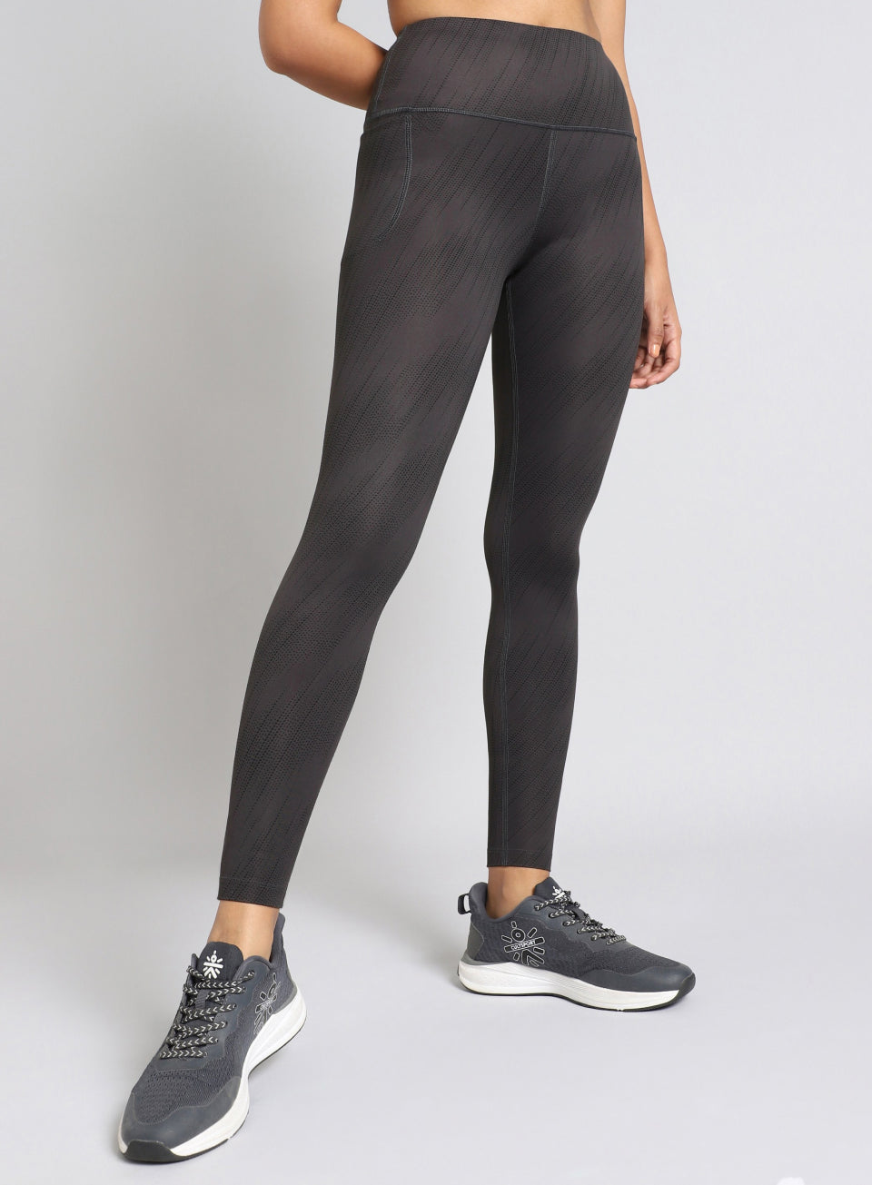 Women's Grey Train All Day Printed COMflex Tights