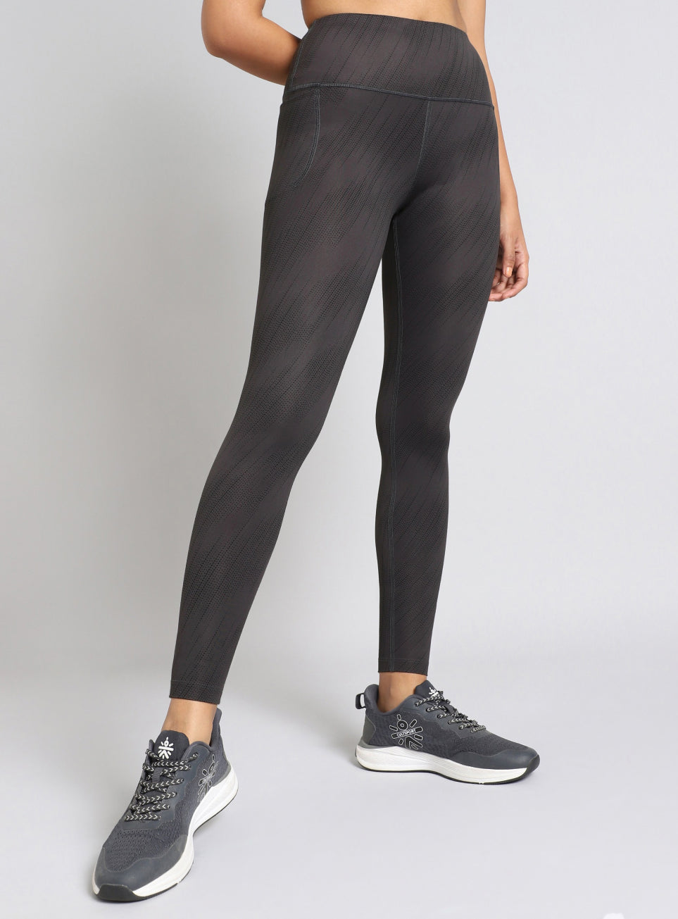 Women's Grey Train All Day Printed COMflex Tights