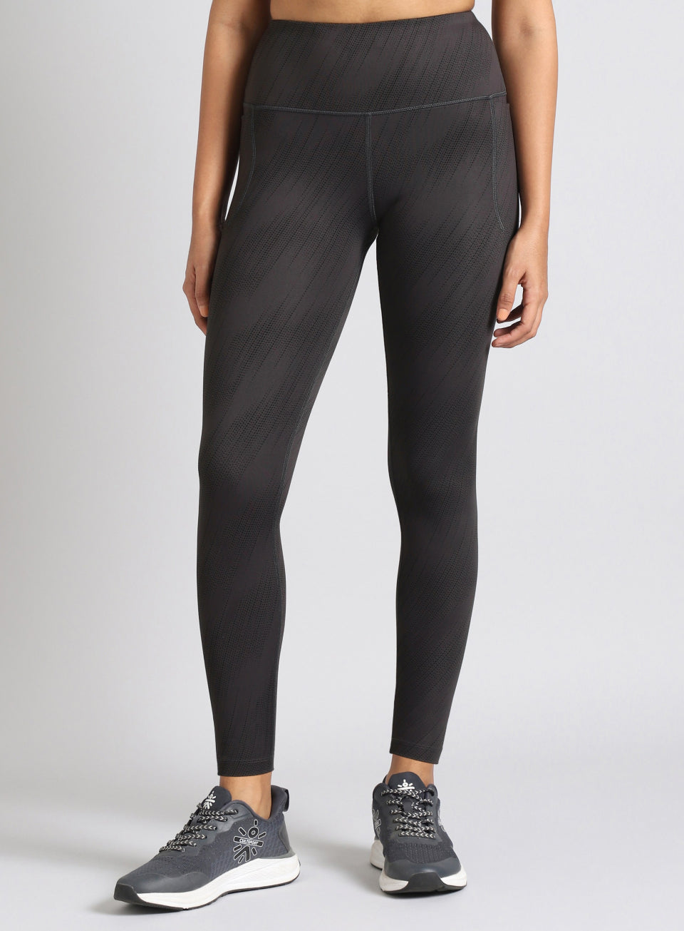 Women's Grey Train All Day Printed COMflex Tights