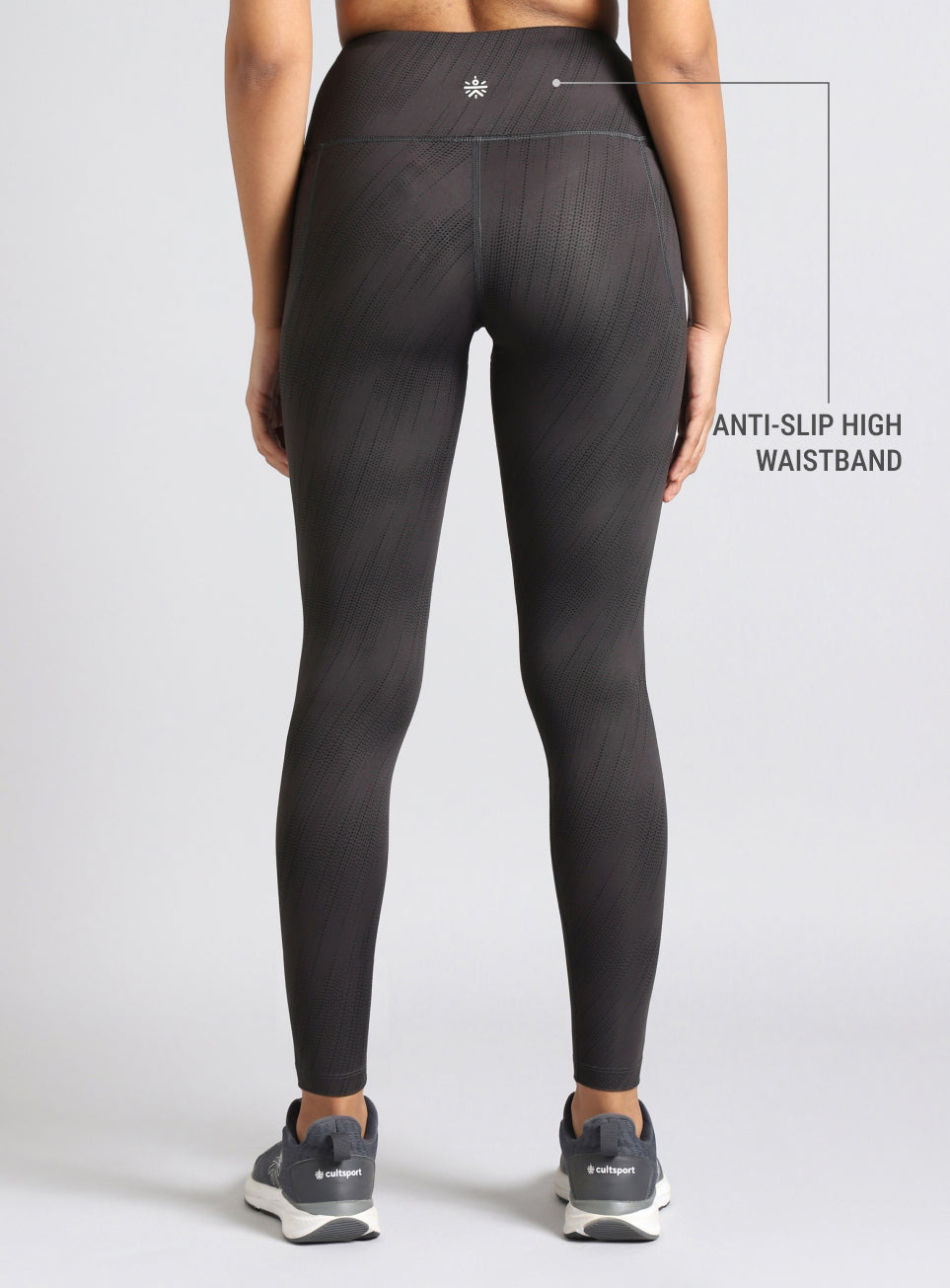 Women's Grey Train All Day Printed COMflex Tights