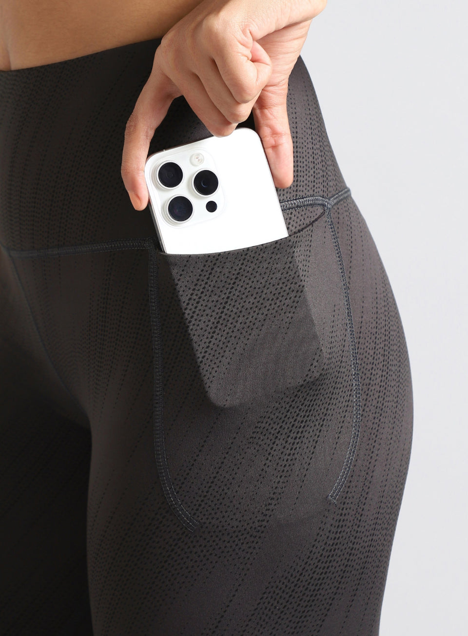 Women's Grey Train All Day Printed COMflex Tights