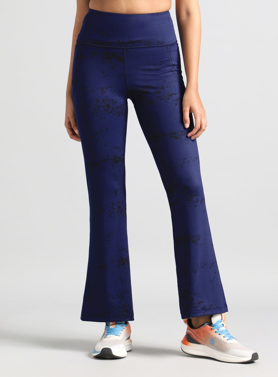 Women's Blue Training Printed COMFlex Flarepants