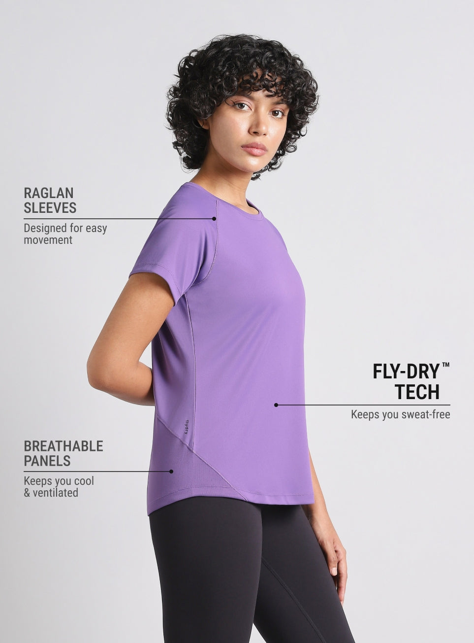 Women's Purple Mesh Contour Training T-shirt