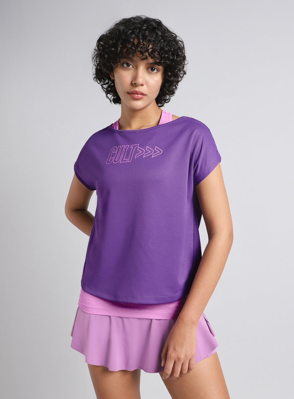 Women's Purple Tank Layered Training T-shirt
