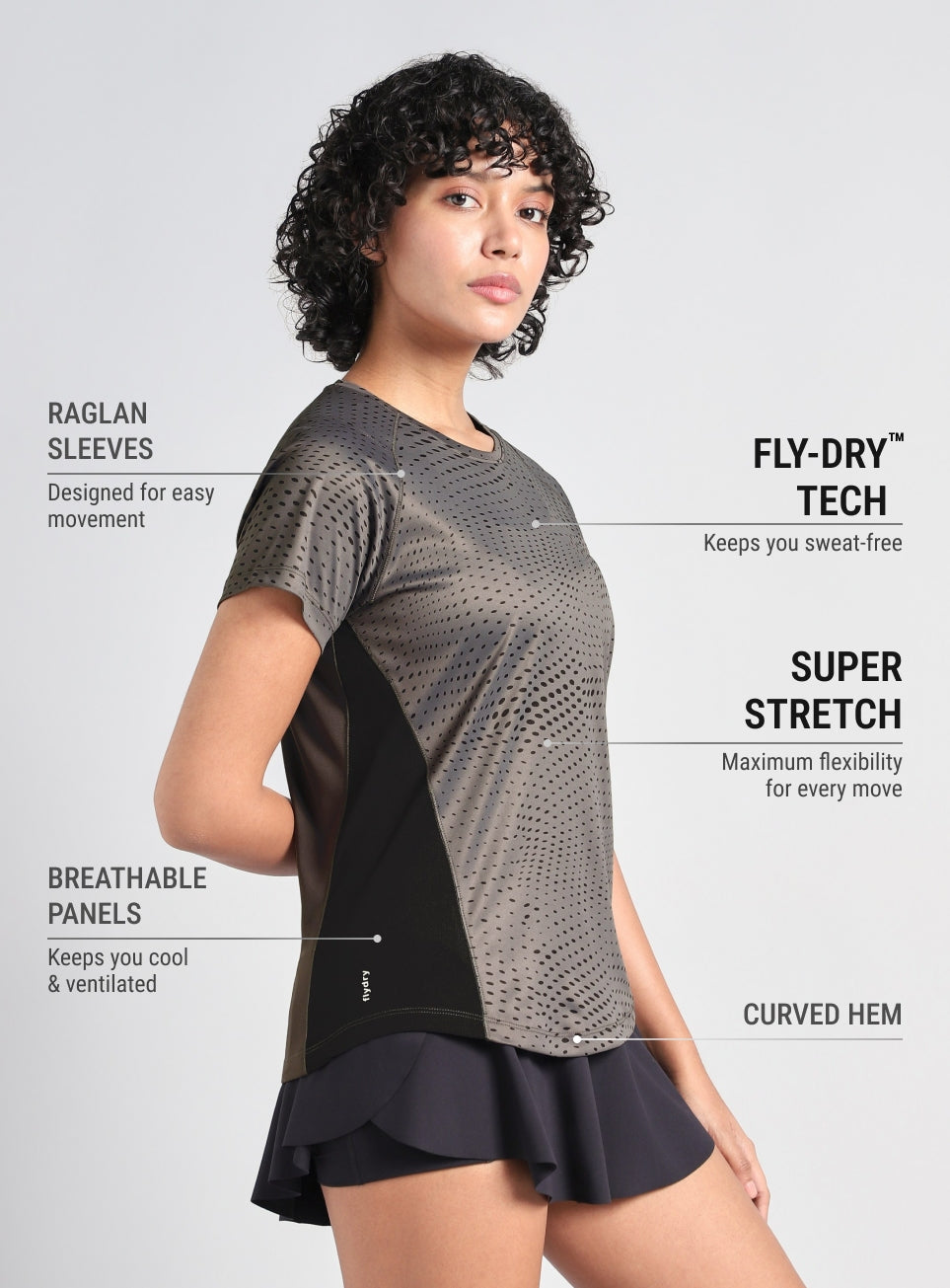 Women's Grey Dynamic Move Training T-shirt