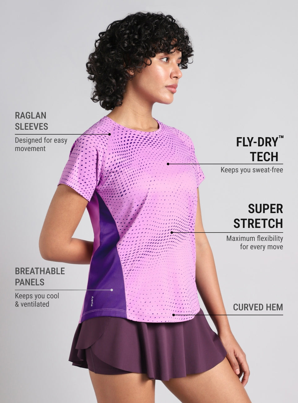 Women's Purple Dynamic Move Training T-shirt