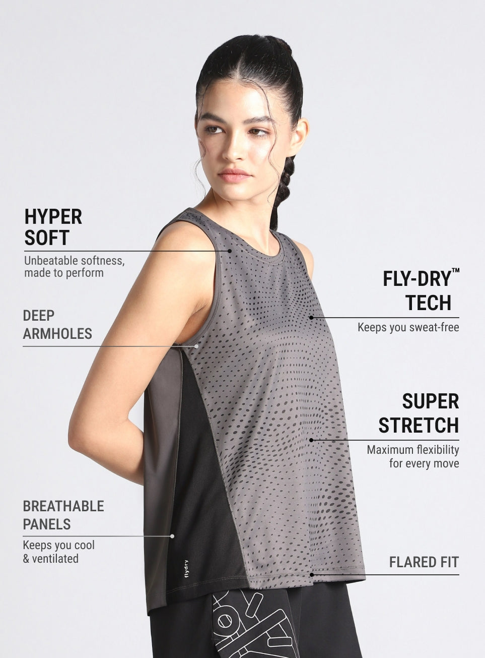 Women's Grey Dynamic Move Training Tank