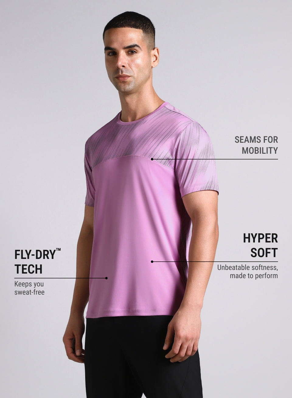 Men's Purple Urban Camo Run Pacer T-shirt