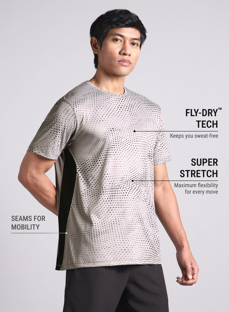 Men's Grey Dynamic Move Training T-shirt