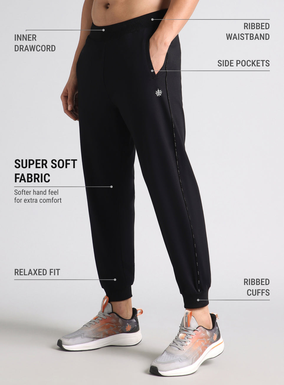 Men's Black Cult Everyday Relaxed Fit Joggers
