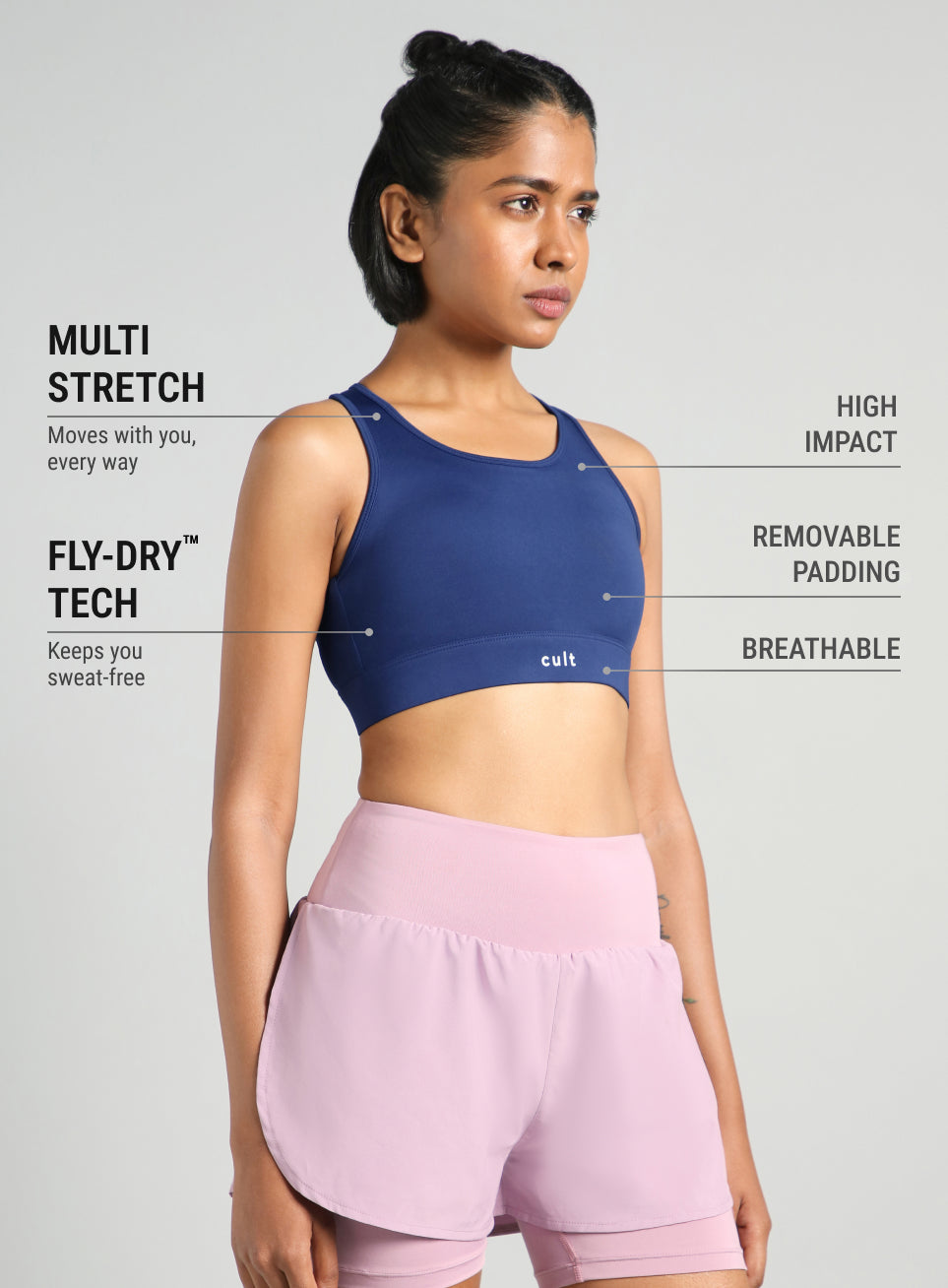 Women's Navy Training Criss Cross High Support Bra