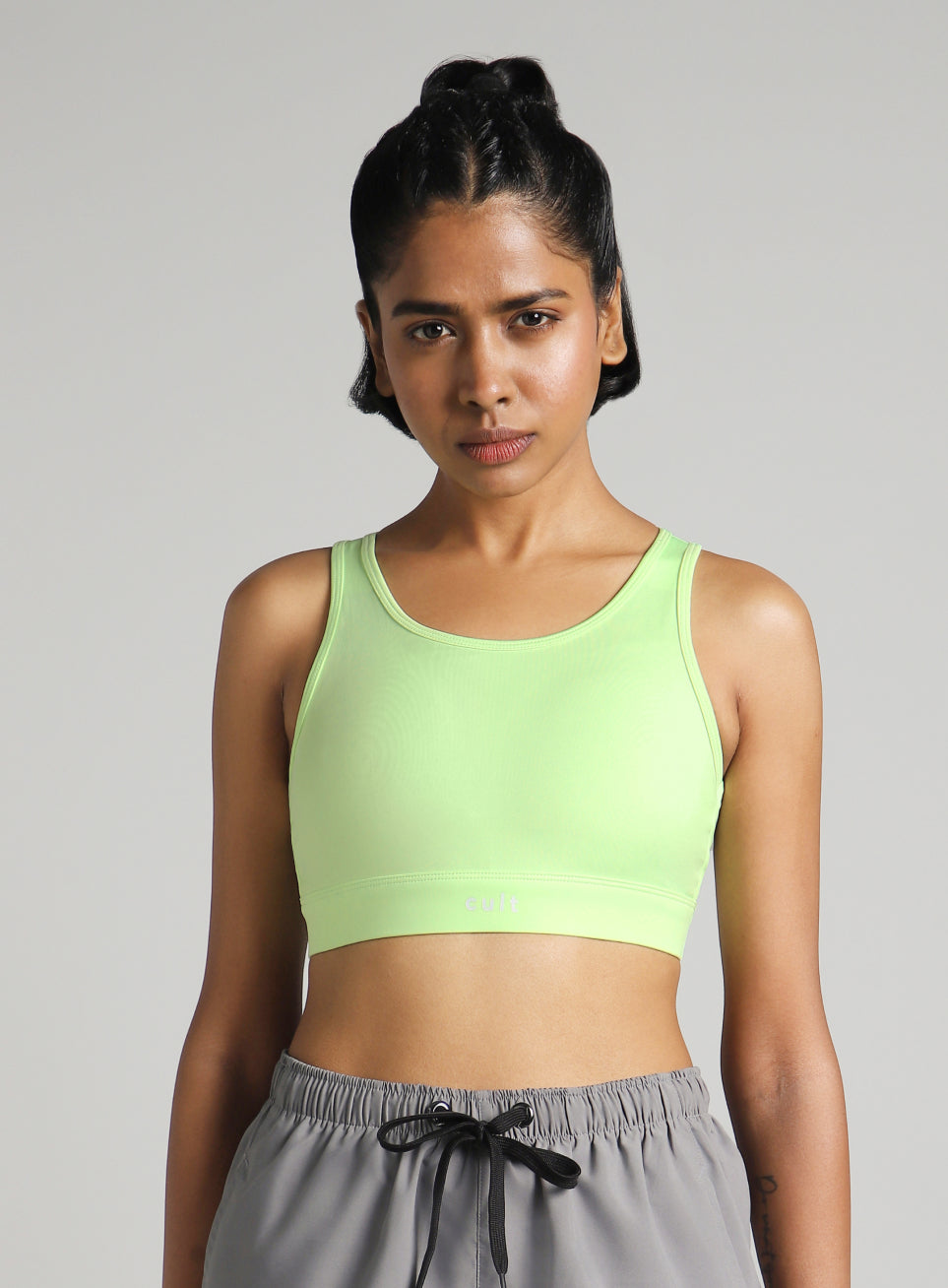 Women's Green Training Criss Cross High Support Bra