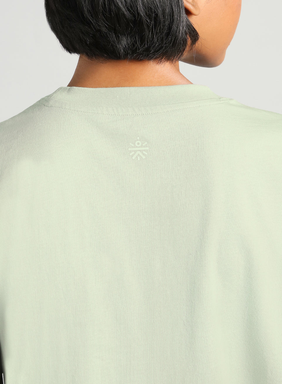 Women's Green Flow Side Tie Up Relaxed fit T-shirt