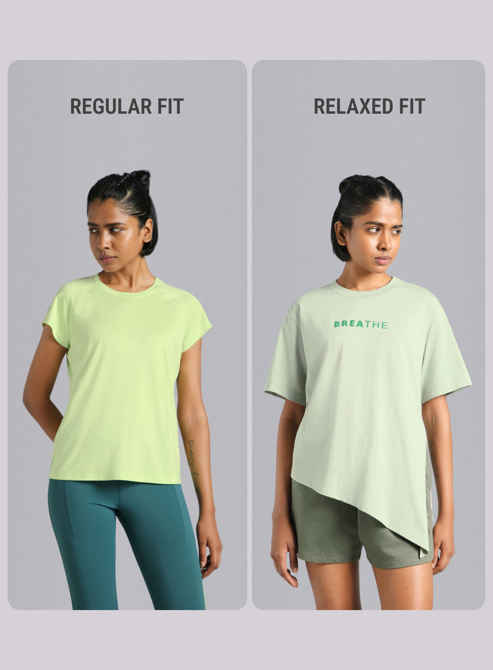 Women's Green Flow Side Tie Up Relaxed fit T-shirt